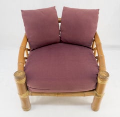 Oversized Extra Wide Thick Bamboo Base Asian Style Lounge Chair Super Comfy MINT