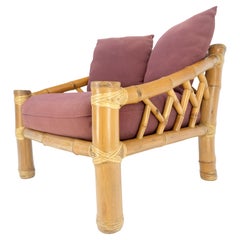 Oversized Extra Wide Thick Bamboo Base Asian Style Lounge Chair Super Comfy MINT