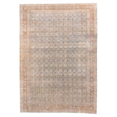 Oversized Faded Persian Bidjar Rug in Soft Rust and Blue