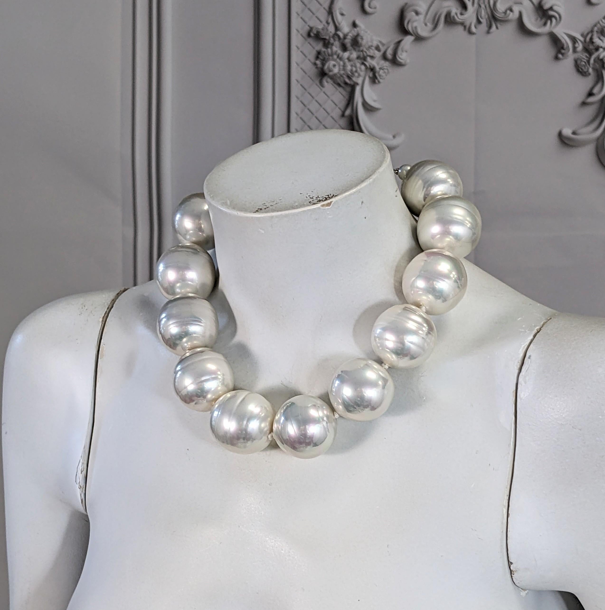 Oversized Faux Baroque Pearls For Sale 4