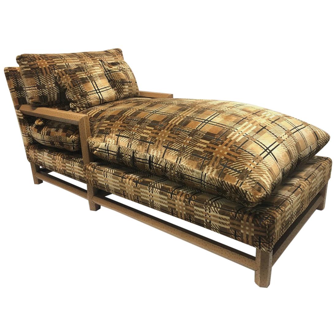 Oversized Faux Ostrich and Upholstered Daybed