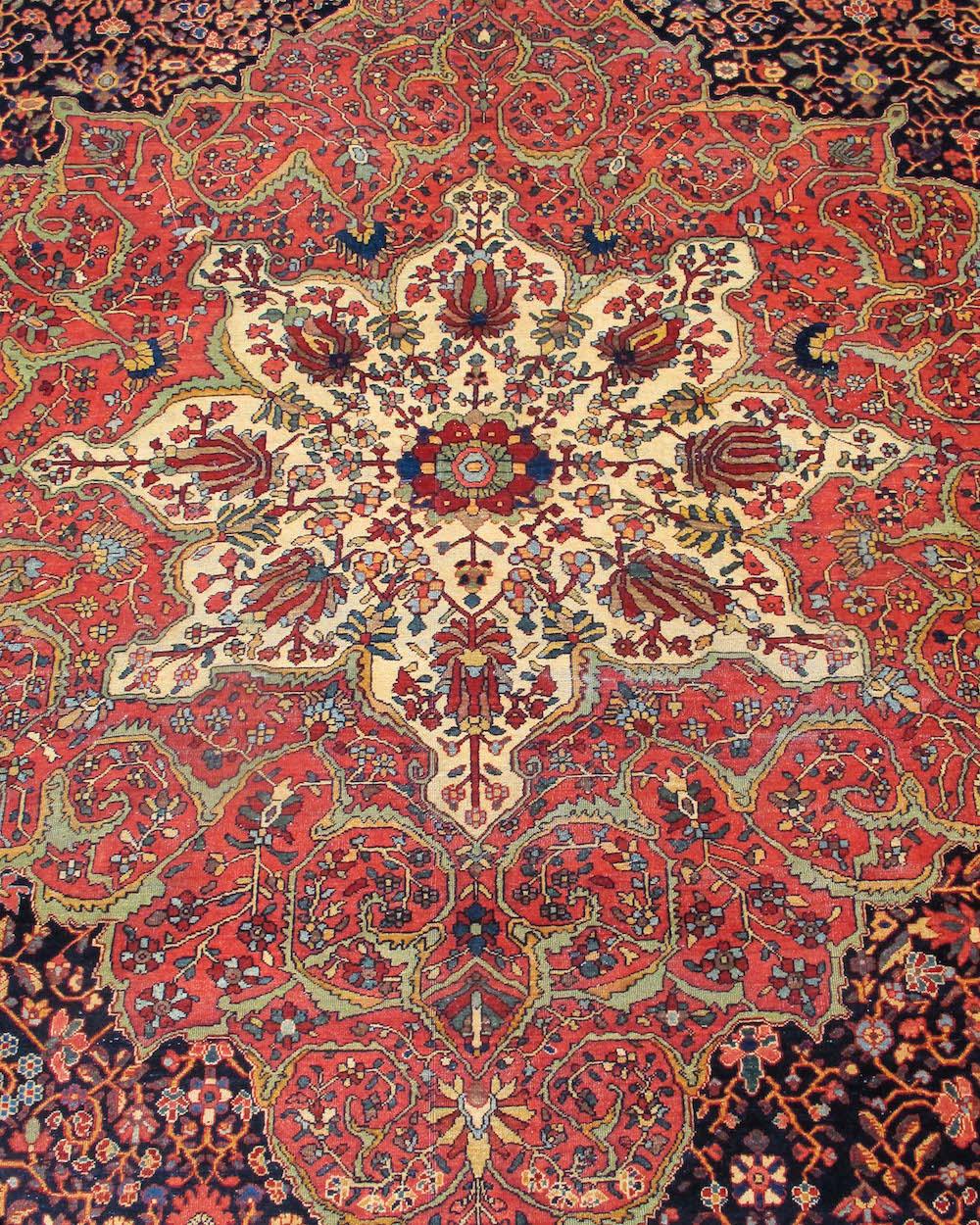 Hand-Knotted Oversized Fereghan Sarouk Carpet, Late 19th Century For Sale