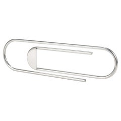 Oversized Figural Art Deco Sterling Silver Desk Paperclip Paperweight by Thomae