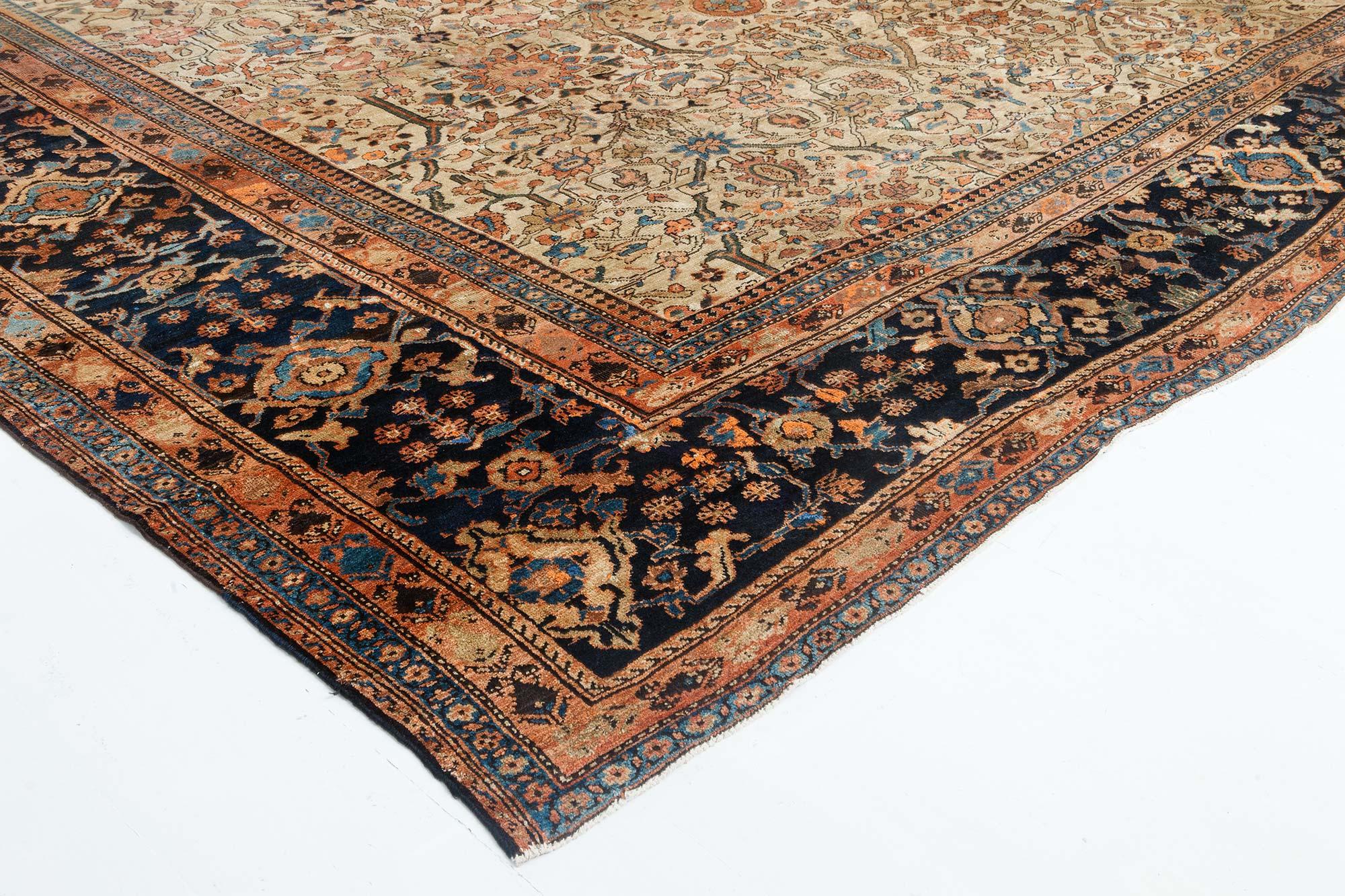 Oversized Antique Persian Sultanabad Handmade Rug For Sale 1