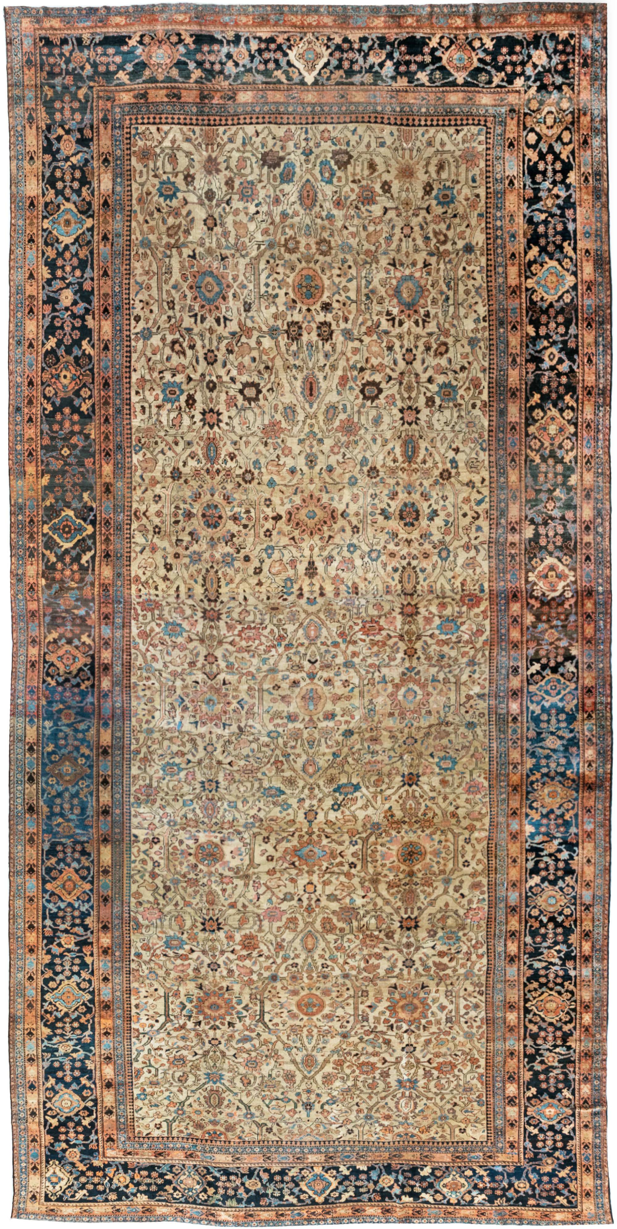 Oversized Antique Persian Sultanabad Handmade Rug For Sale