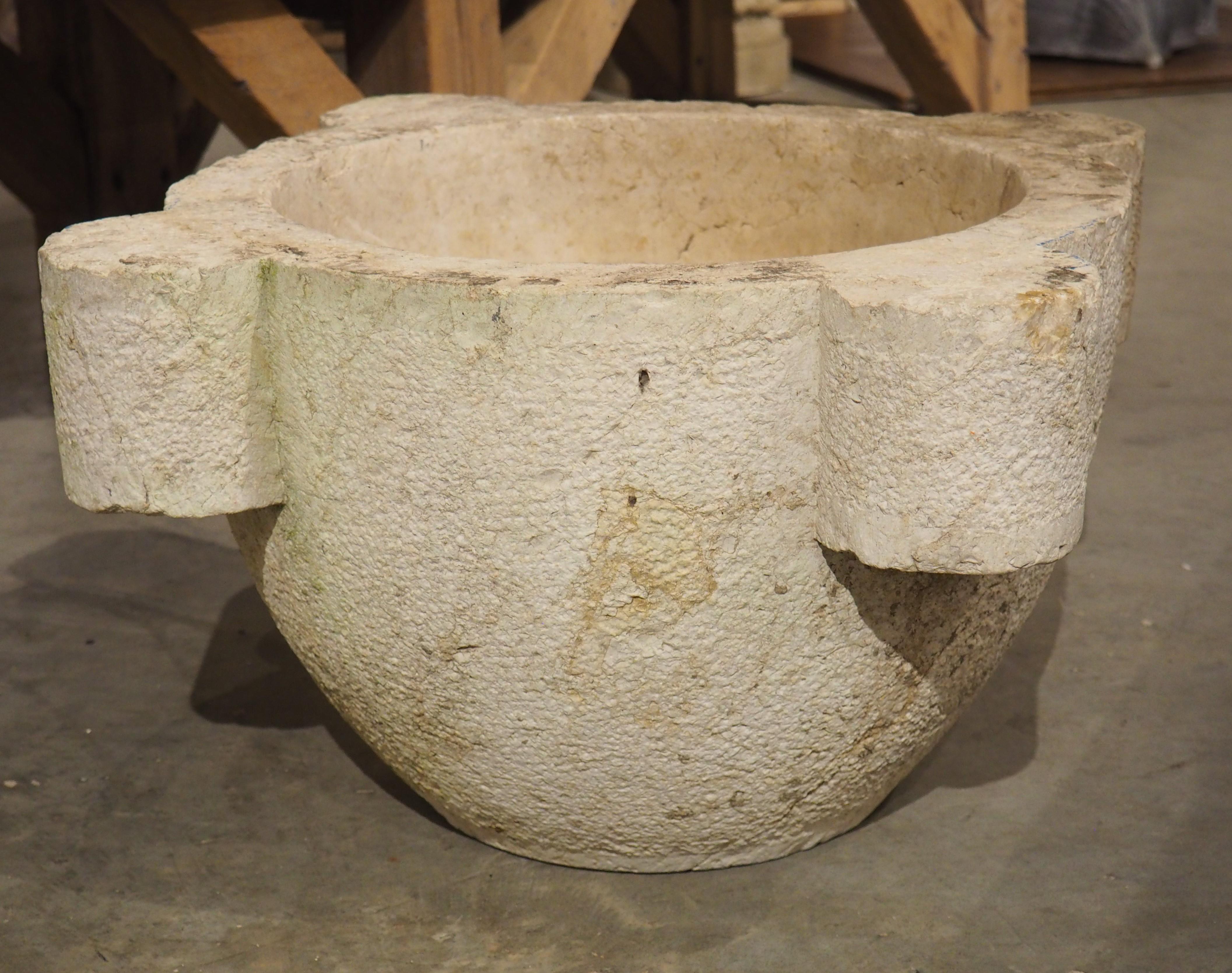 Oversized French 18th Century Carved and Hammered Stone Mortar with Pestle 8