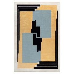 Oversized French Art Deco Vintage Tan Carpet After Da Silva Bruhns