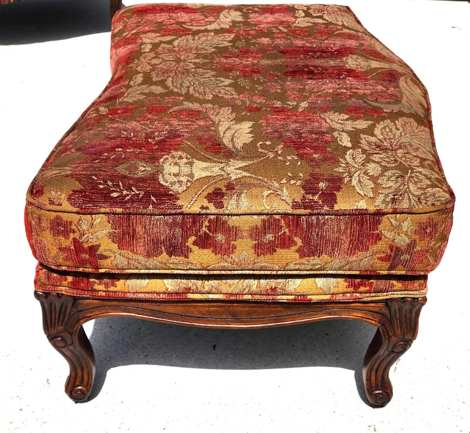 Oversized French Chair & Ottoman Bergere 5