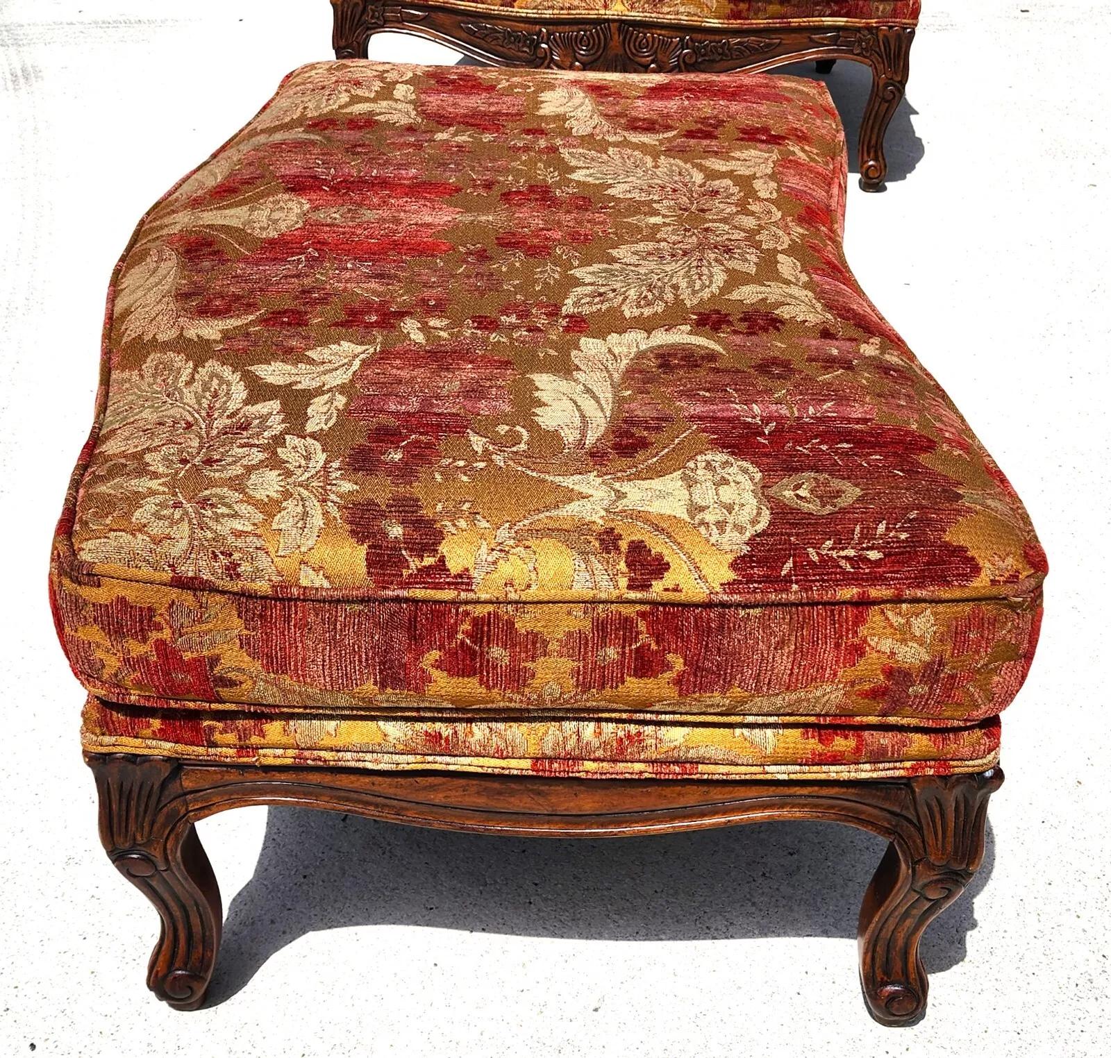 Oversized French Chair & Ottoman Bergere 7
