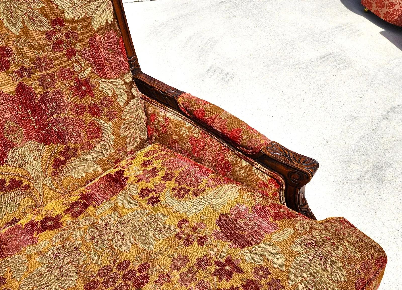 Oversized French Chair & Ottoman Bergere 8