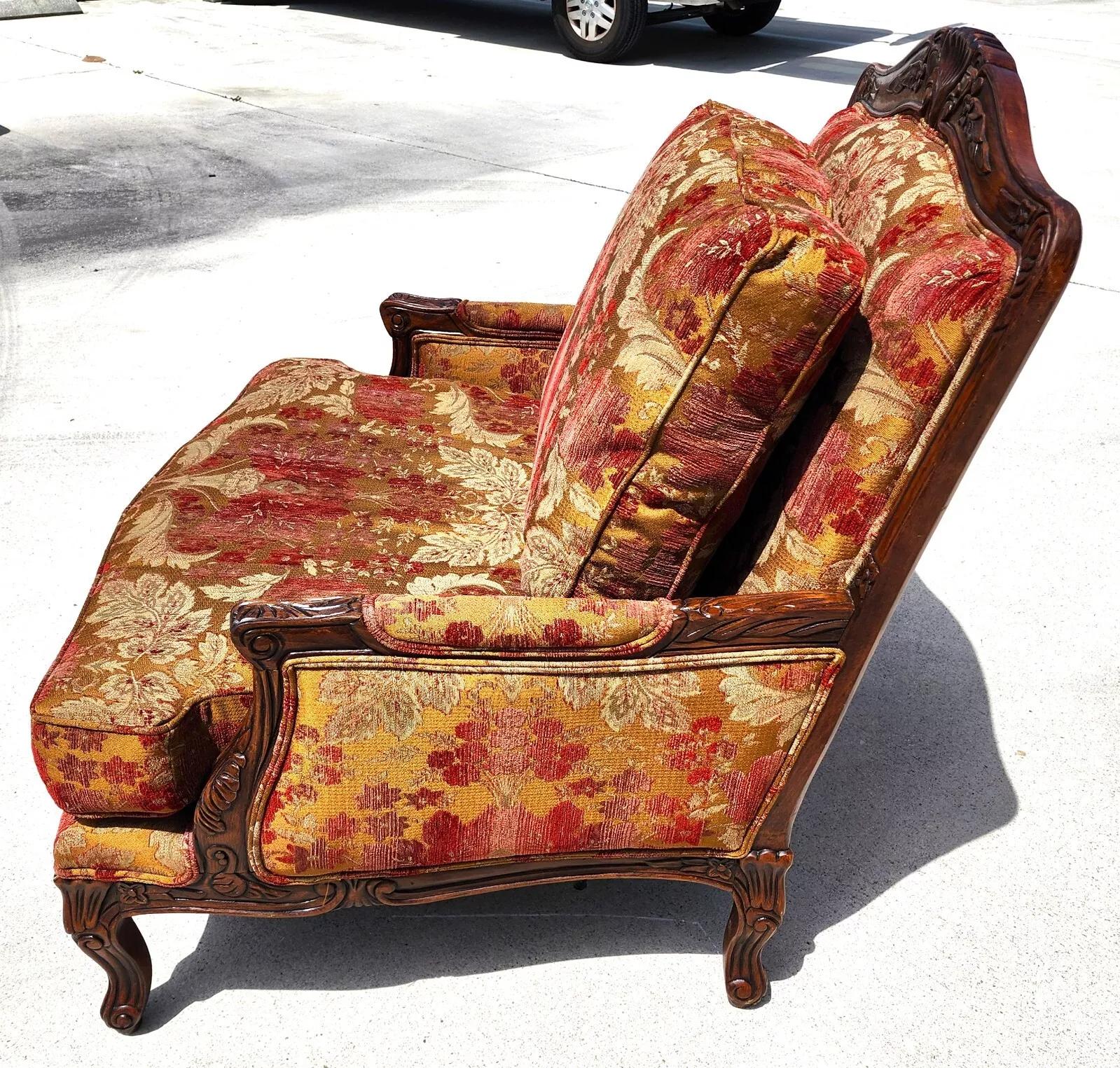 Oversized French Chair & Ottoman Bergere 2