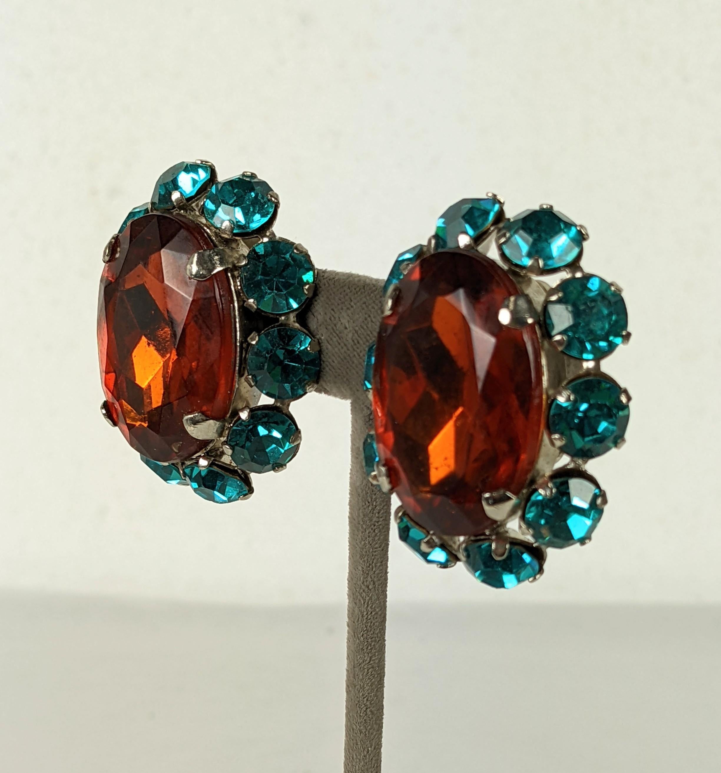 Oversized French Crystal Earrings In Excellent Condition For Sale In New York, NY