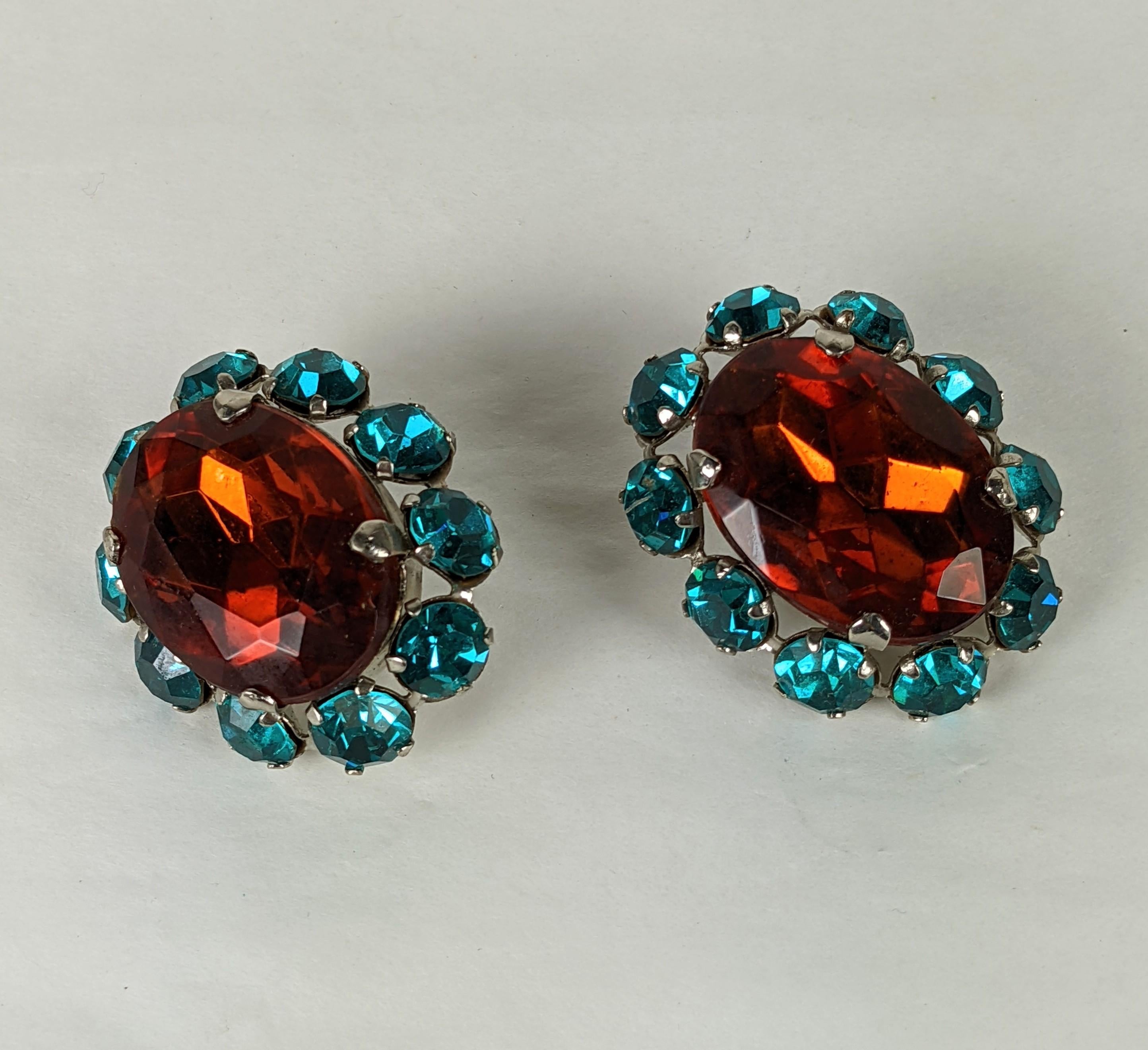 Oversized French Crystal Earrings For Sale 2