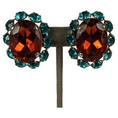 Vintage Oversized French Crystal Earrings