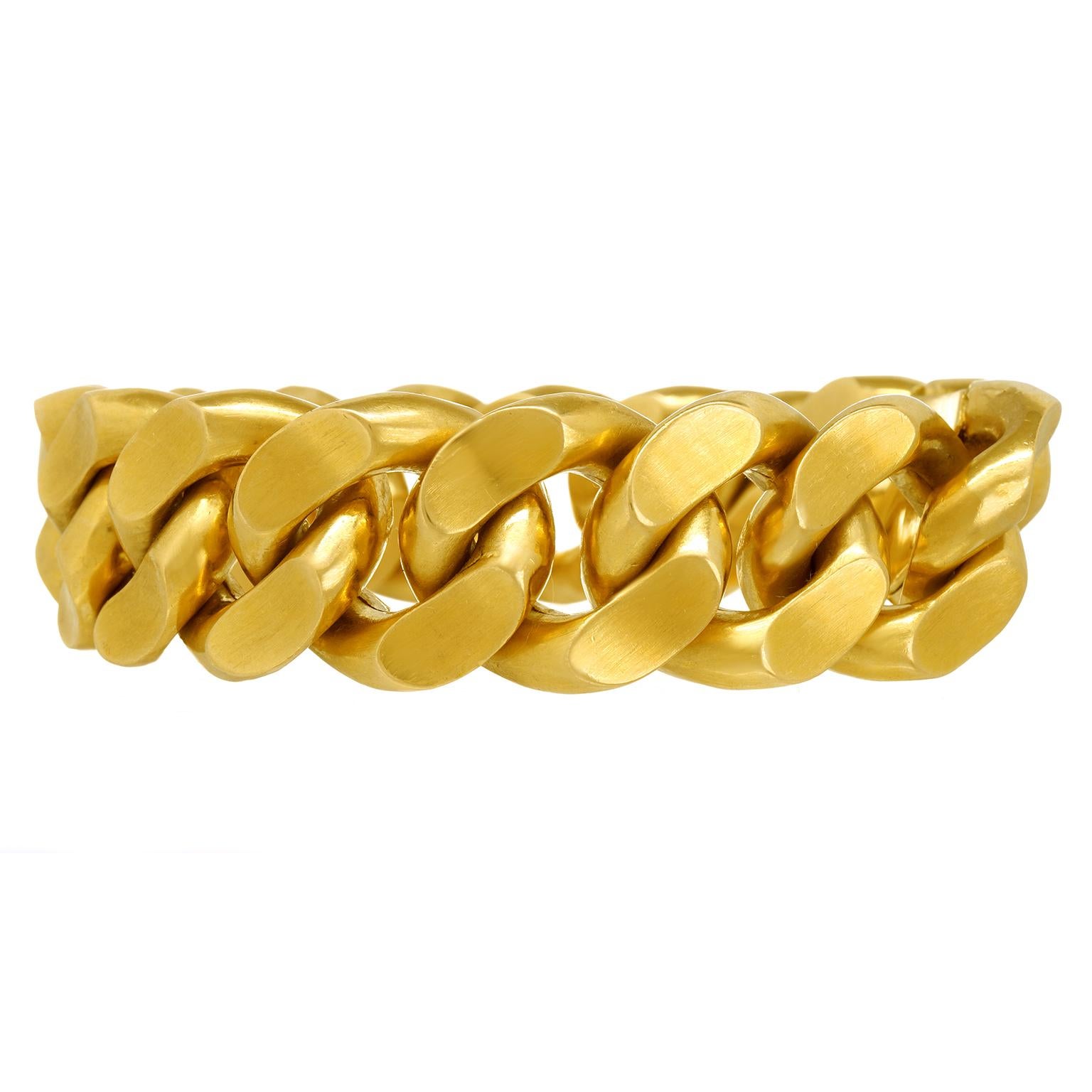 Oversized French Curb-Link Bracelet For Sale 6