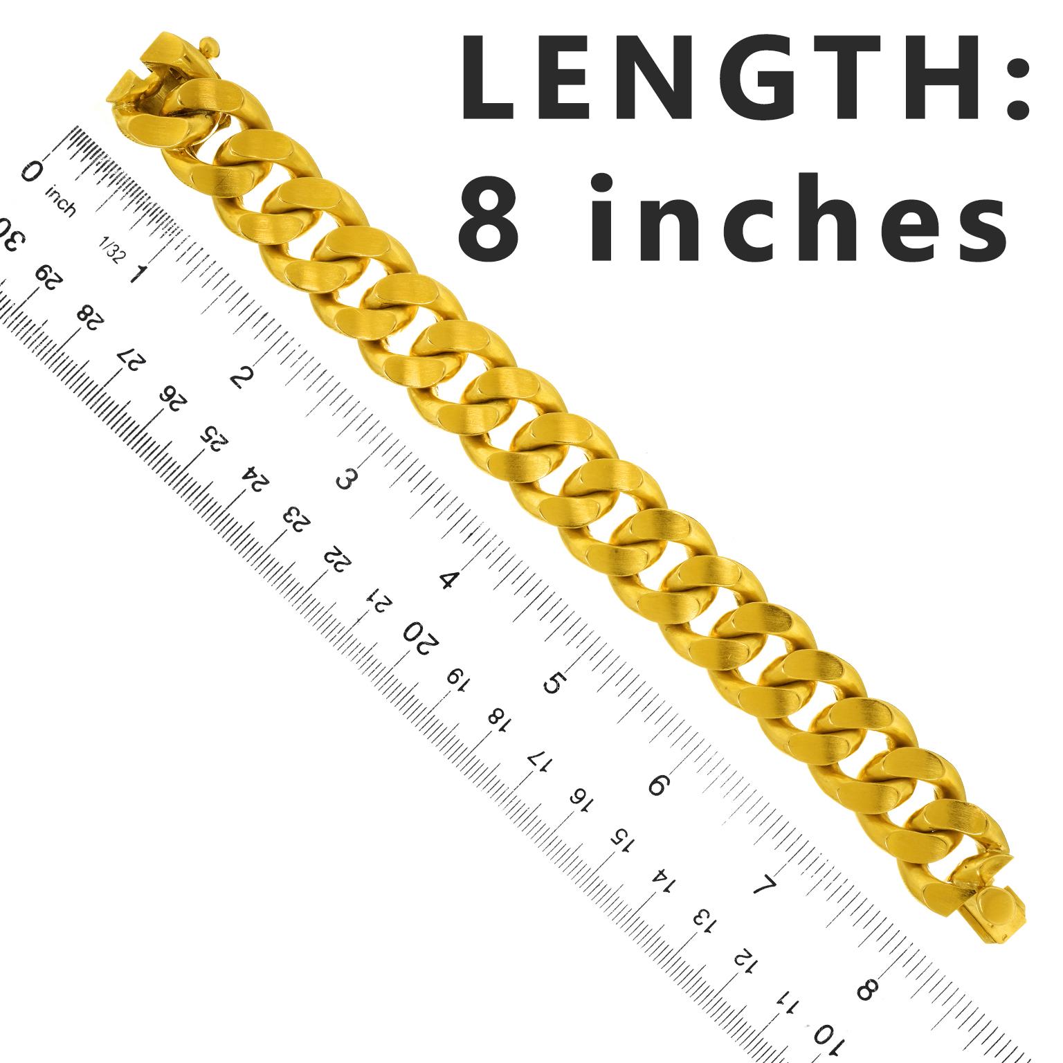 Oversized French Curb-Link Bracelet For Sale 1