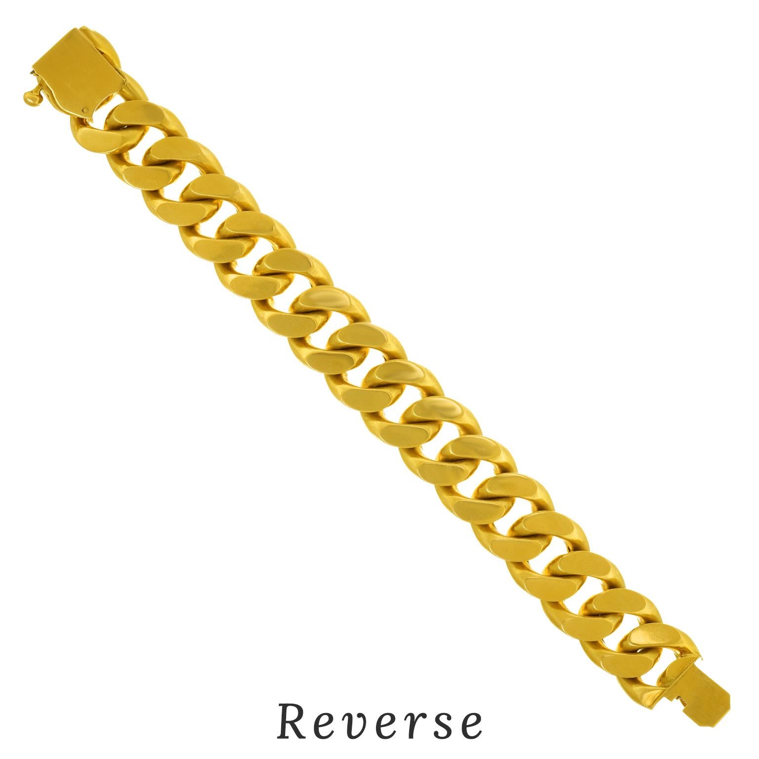 Oversized French Curb-Link Bracelet For Sale 4