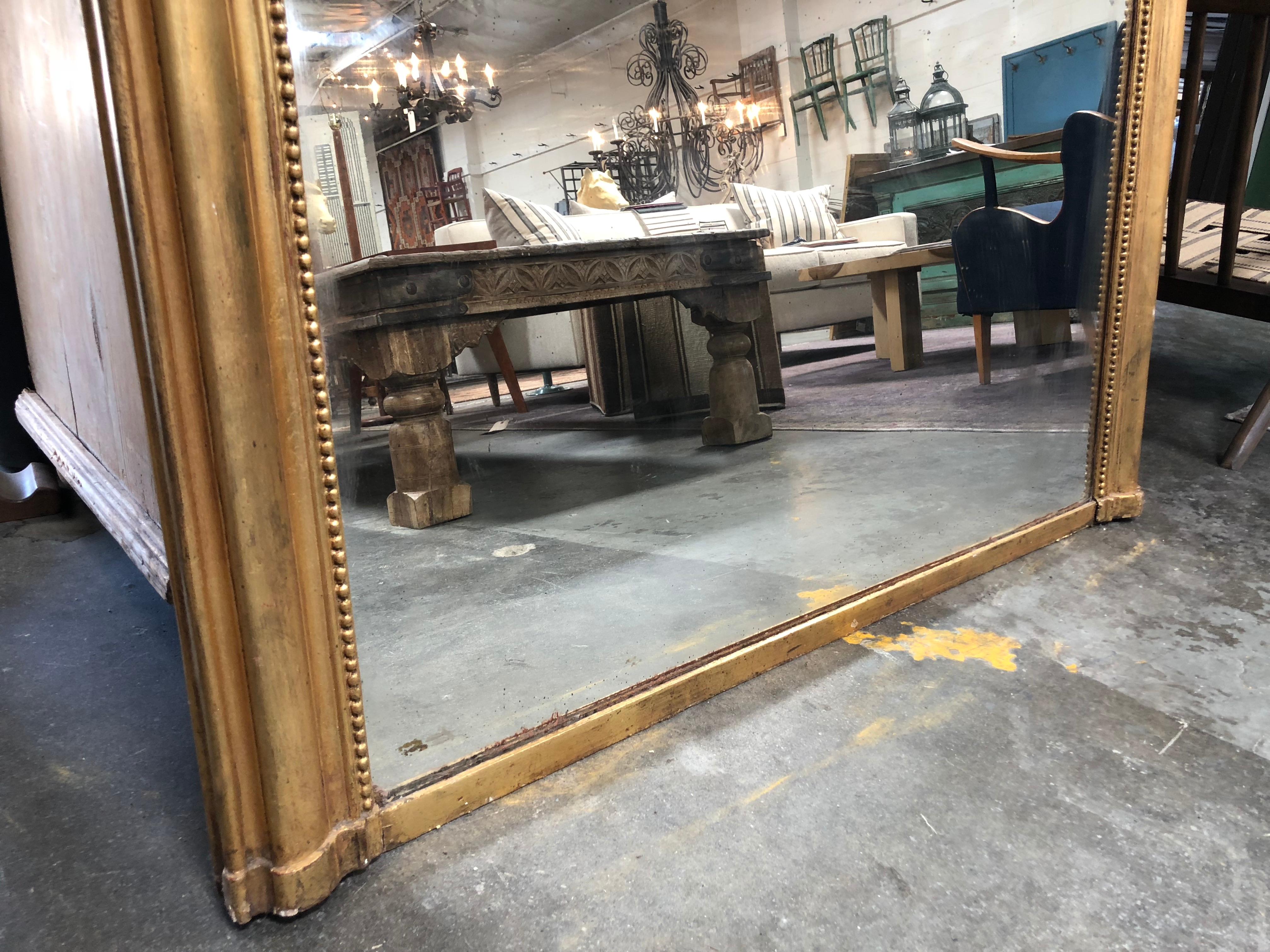 Oversized French Giltwood Mirror In Good Condition In Los Angeles, CA