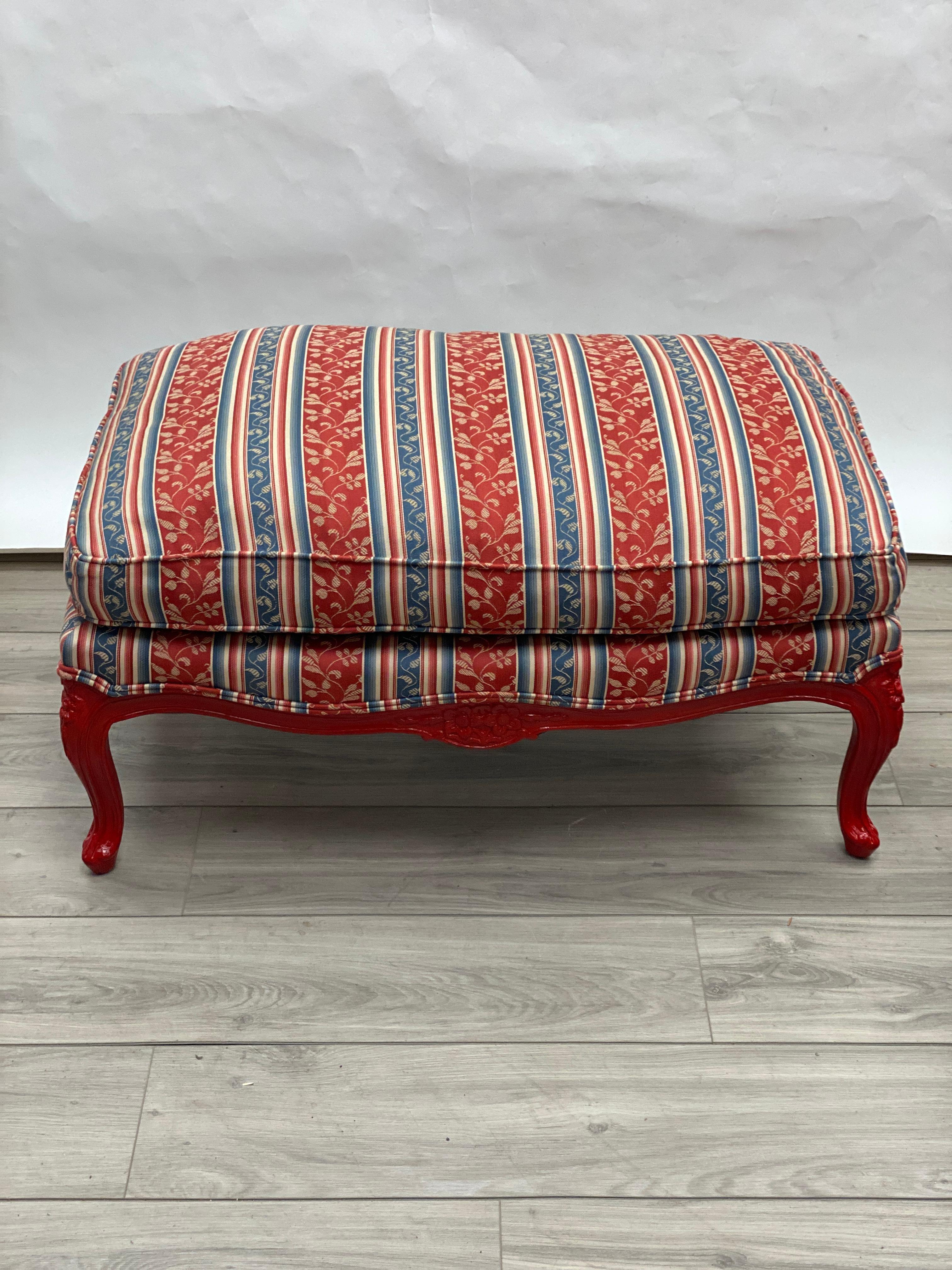 Oversized French Louis XV Style Bergere Chair with Ottoman 6