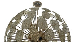Oversized Galattico Sputnik Chandelier Textured Murano Glass Discs, Italy, 1980s