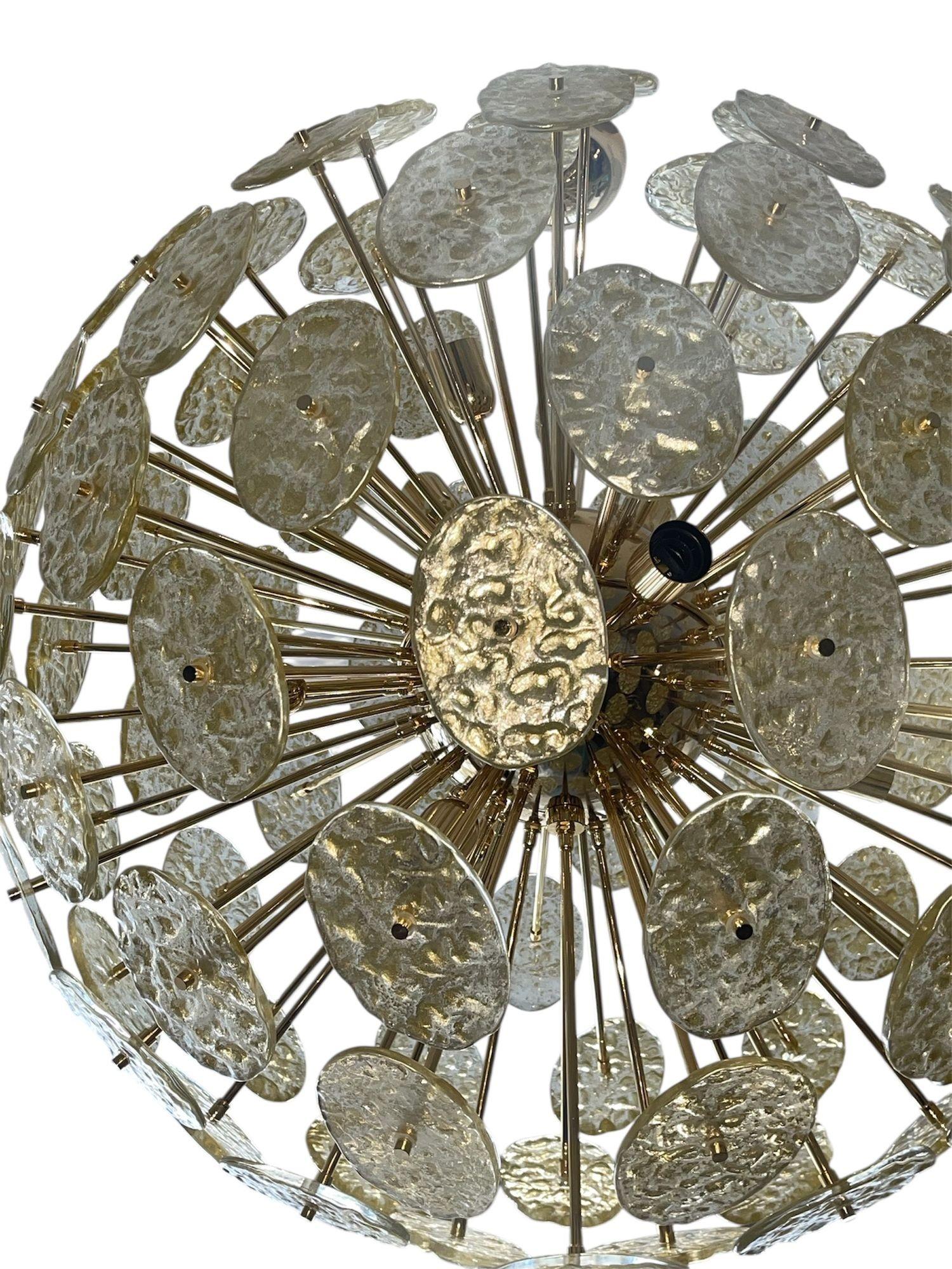 italien Lustre Sputnik surdimensionné en verre de Murano texturé, Italie, années 1980 en vente