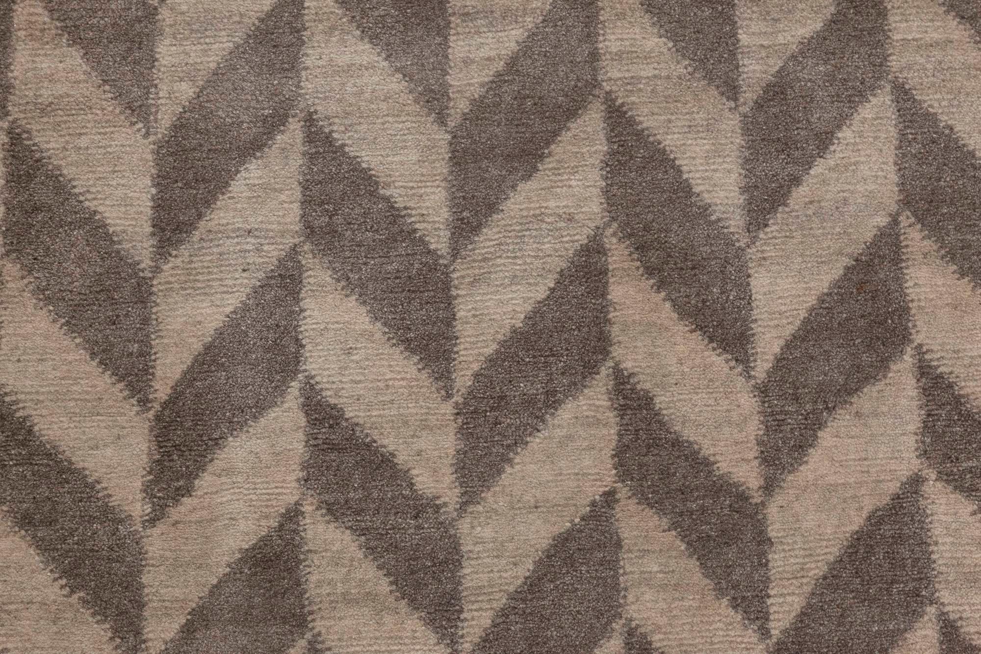 Modern Oversized Geometric Terra Rug in Natural Wool by Doris Leslie Blau For Sale