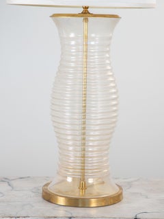 Oversized Glass & Brass Table Lamp