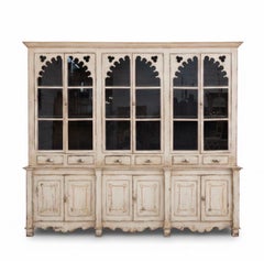 Oversized Glazed China Cabinet with Adjustable Shelves and Glass Doors