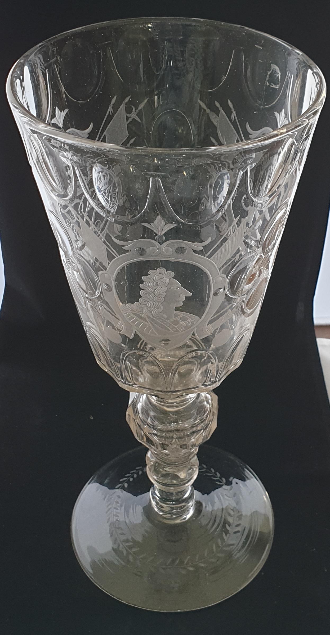 Neoclassical Oversized Goblet, Engraved with the King of Denmark & Norway, 1725