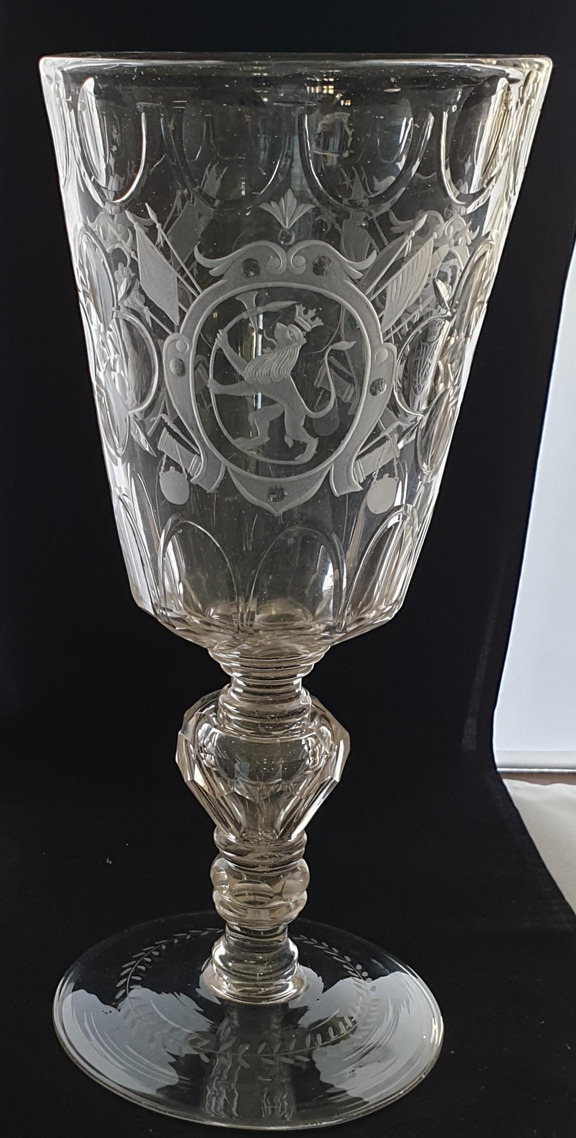German Oversized Goblet, Engraved with the King of Denmark & Norway, 1725