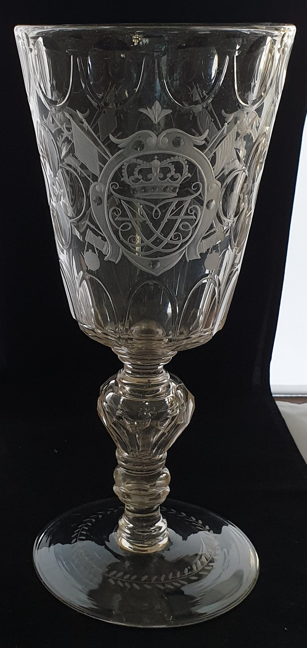 Oversized Goblet, Engraved with the King of Denmark & Norway, 1725 In Excellent Condition In Melbourne, Victoria