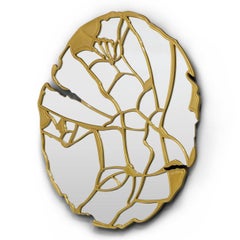 Oversized Gold Mirror in Solid Mahogany Wood