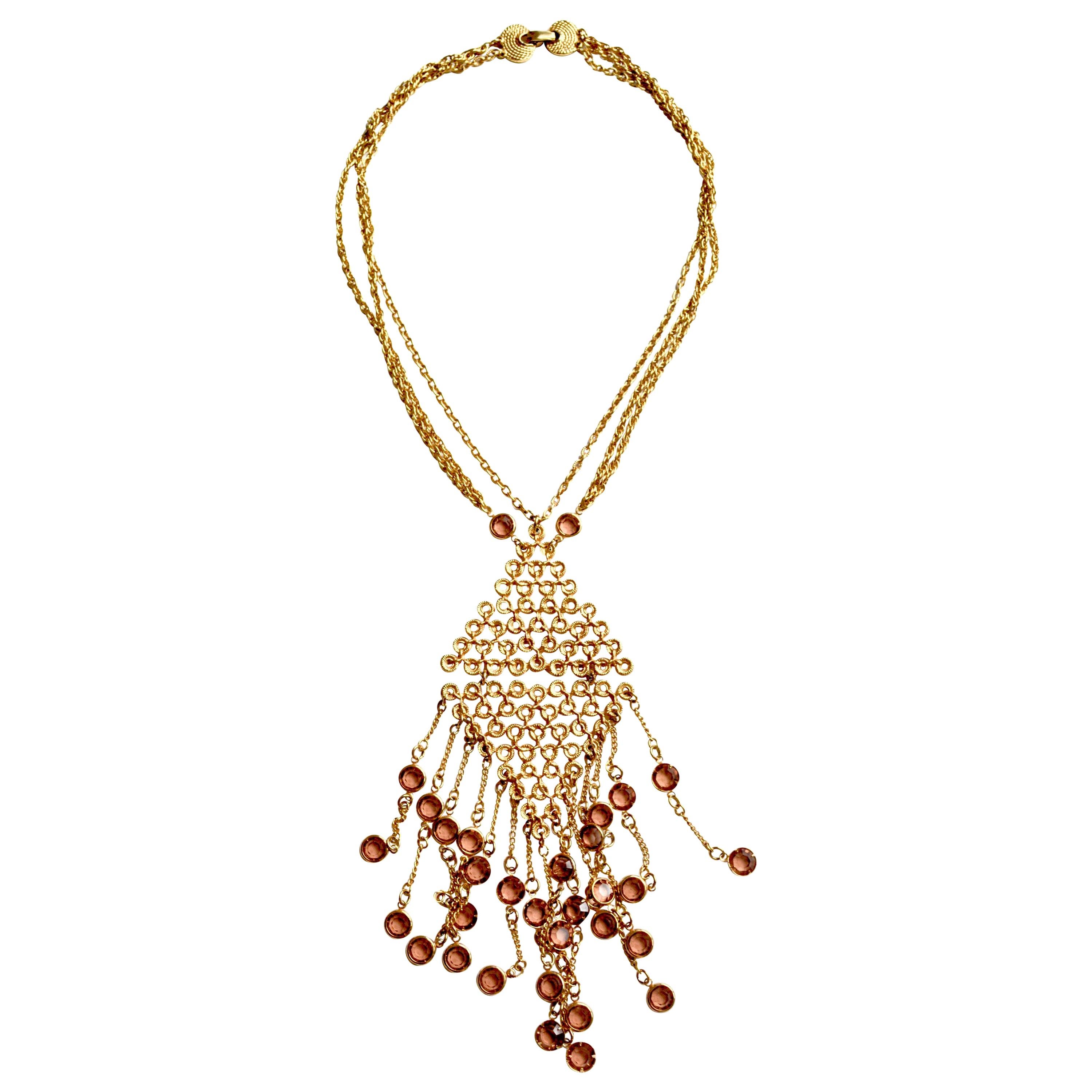 Oversized Goldette Glass Necklace im Angebot