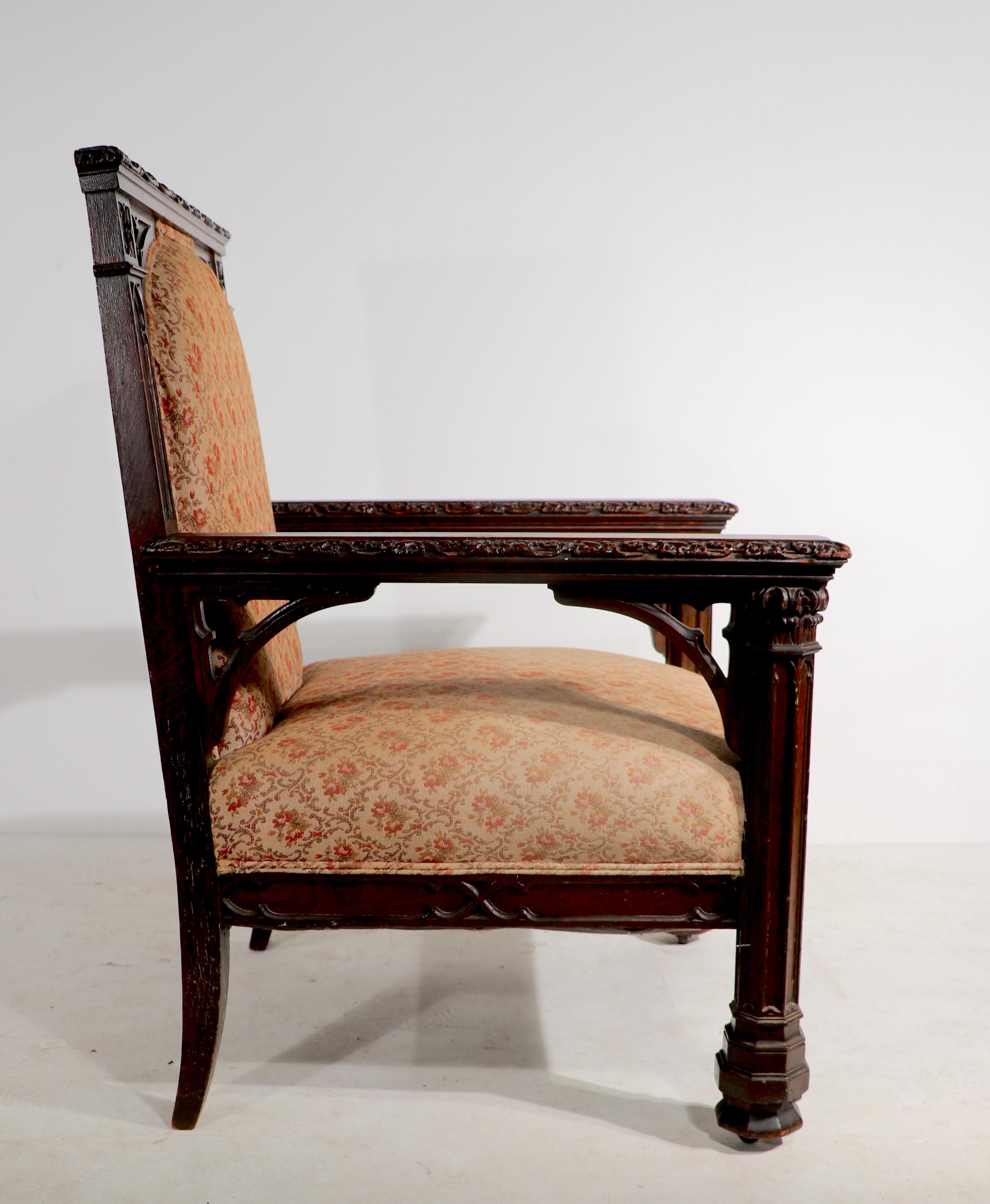 Oversized Gothic Revival Throne Armchair For Sale 4