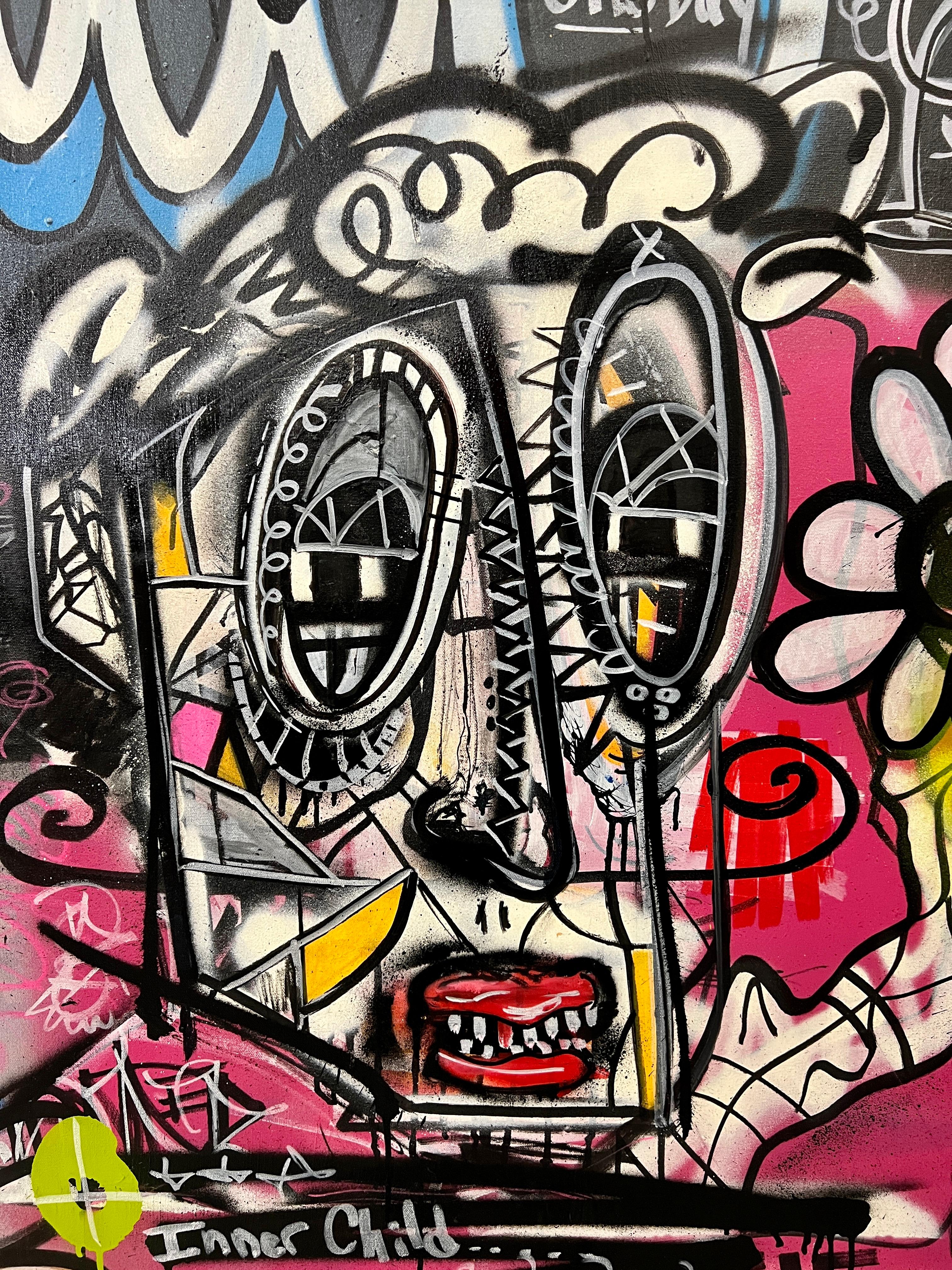 Übergroße Graffiti-Kunst auf Leinwand „Flower Pot“ von Dylan (Nordamerikanisch) im Angebot