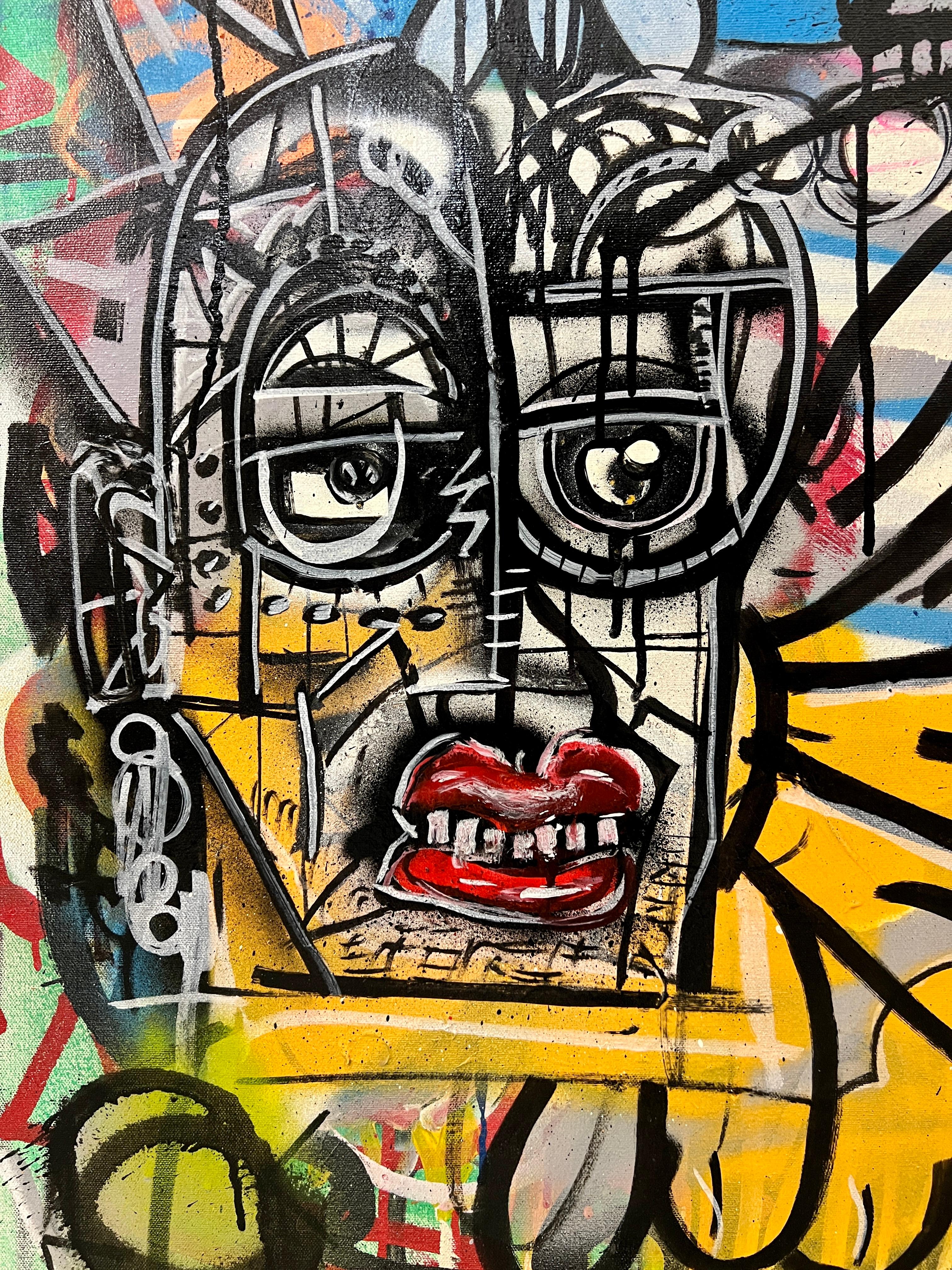 Übergroße Graffiti-Kunst auf Leinwand „Flower Pot“ von Dylan im Angebot 3