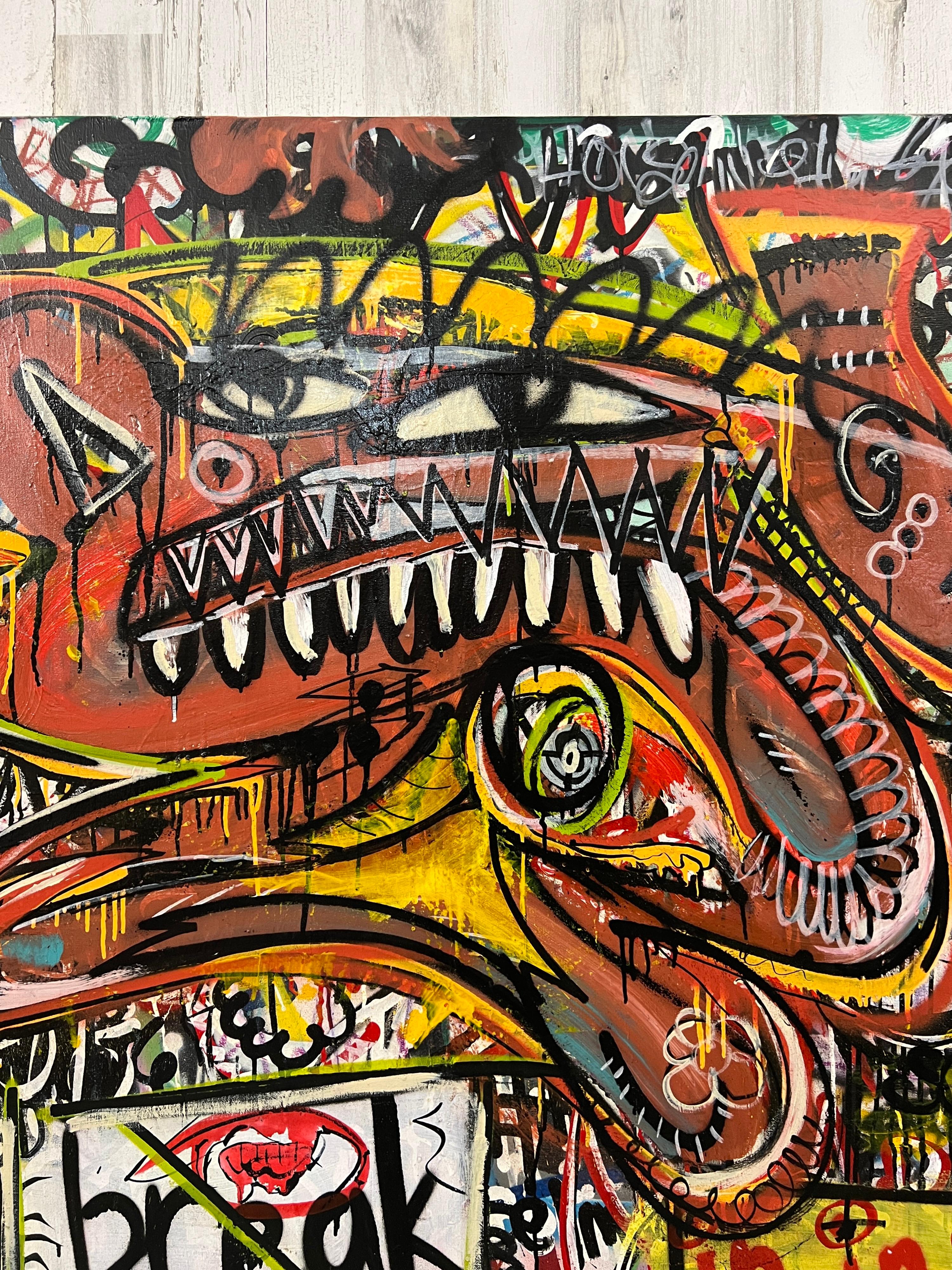 Oversized Graffiti Art on Canvas., 