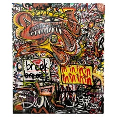 Oversized Graffiti Art on Canvas., "Spits Energy" by Dylan