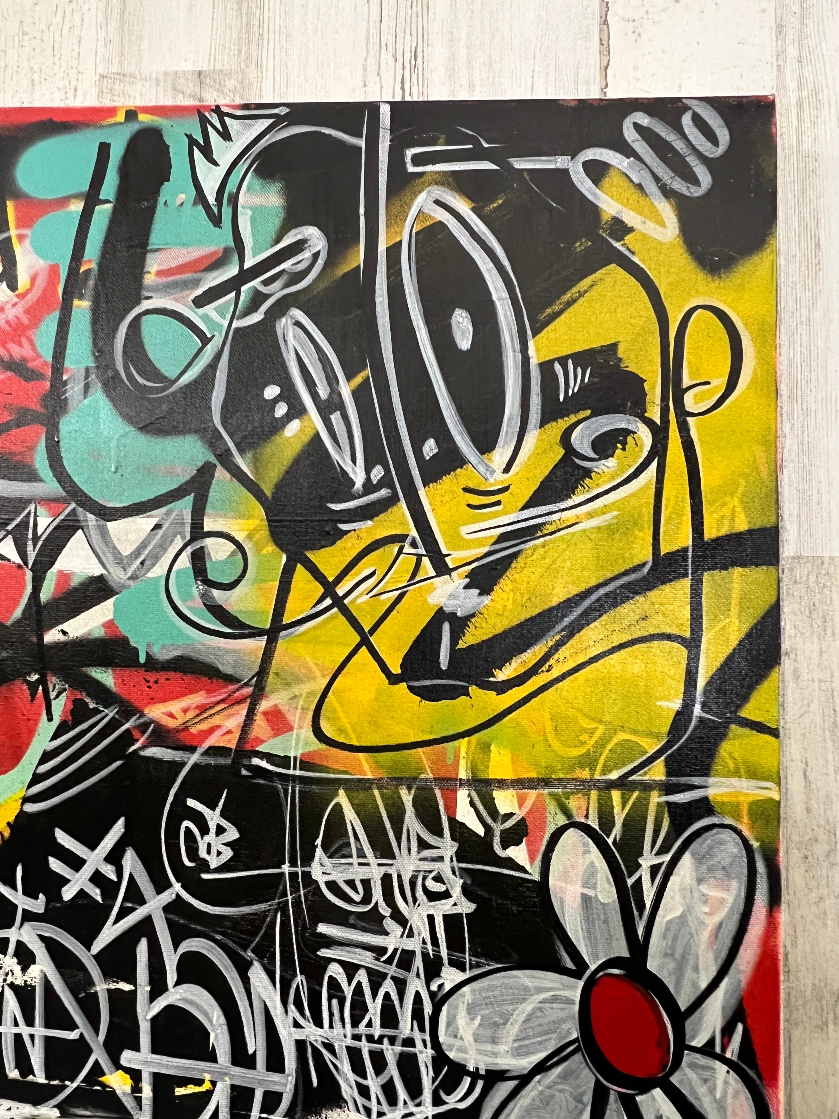 Oversized Graffiti Art on Canvas 