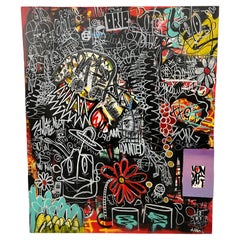 Oversized Graffiti Art on Canvas "Still as the Night" by Dylan