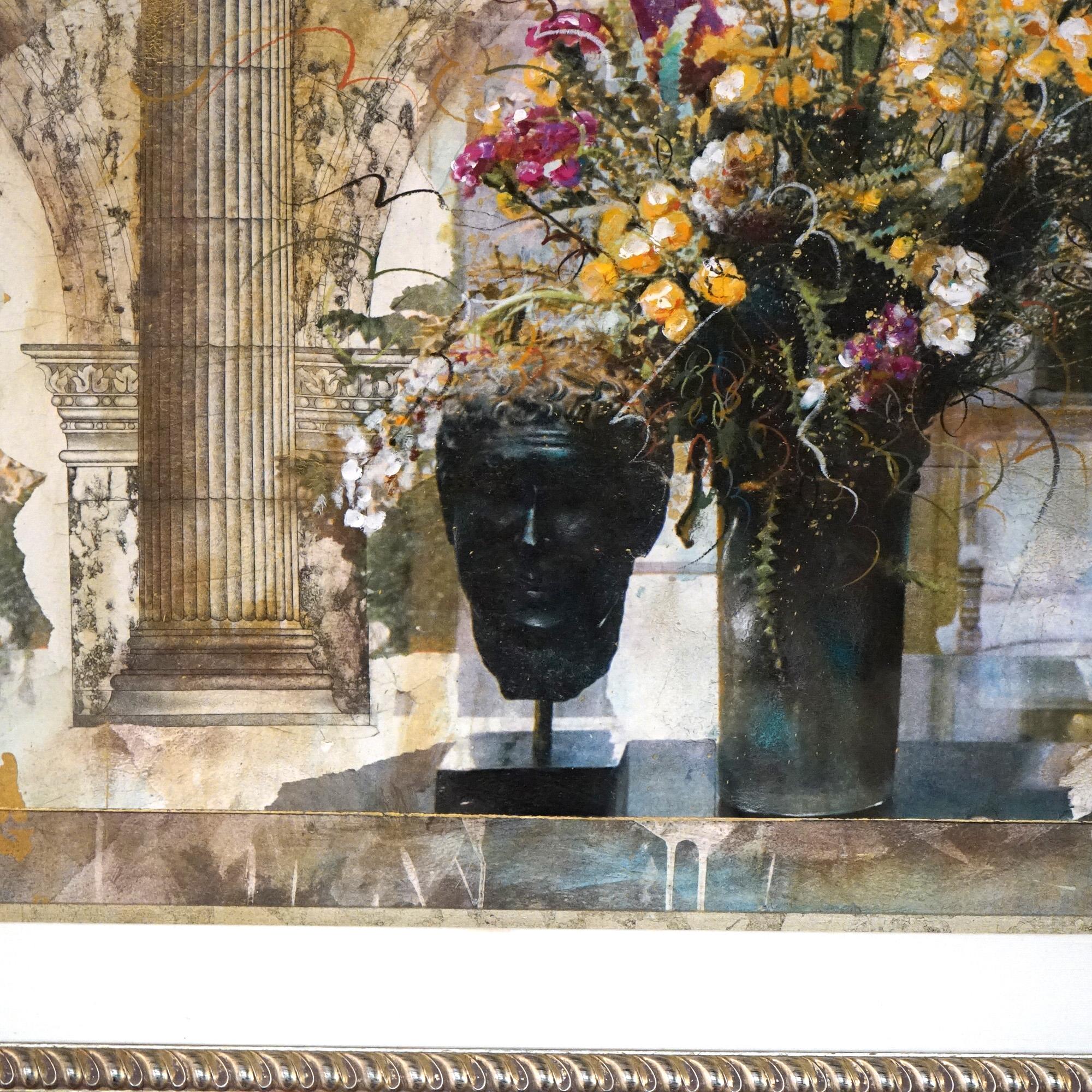Oversized Grecian Still Life Interior Print, Framed, 20th C For Sale 3