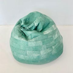 Green Patchwork Leather Bean Bag
