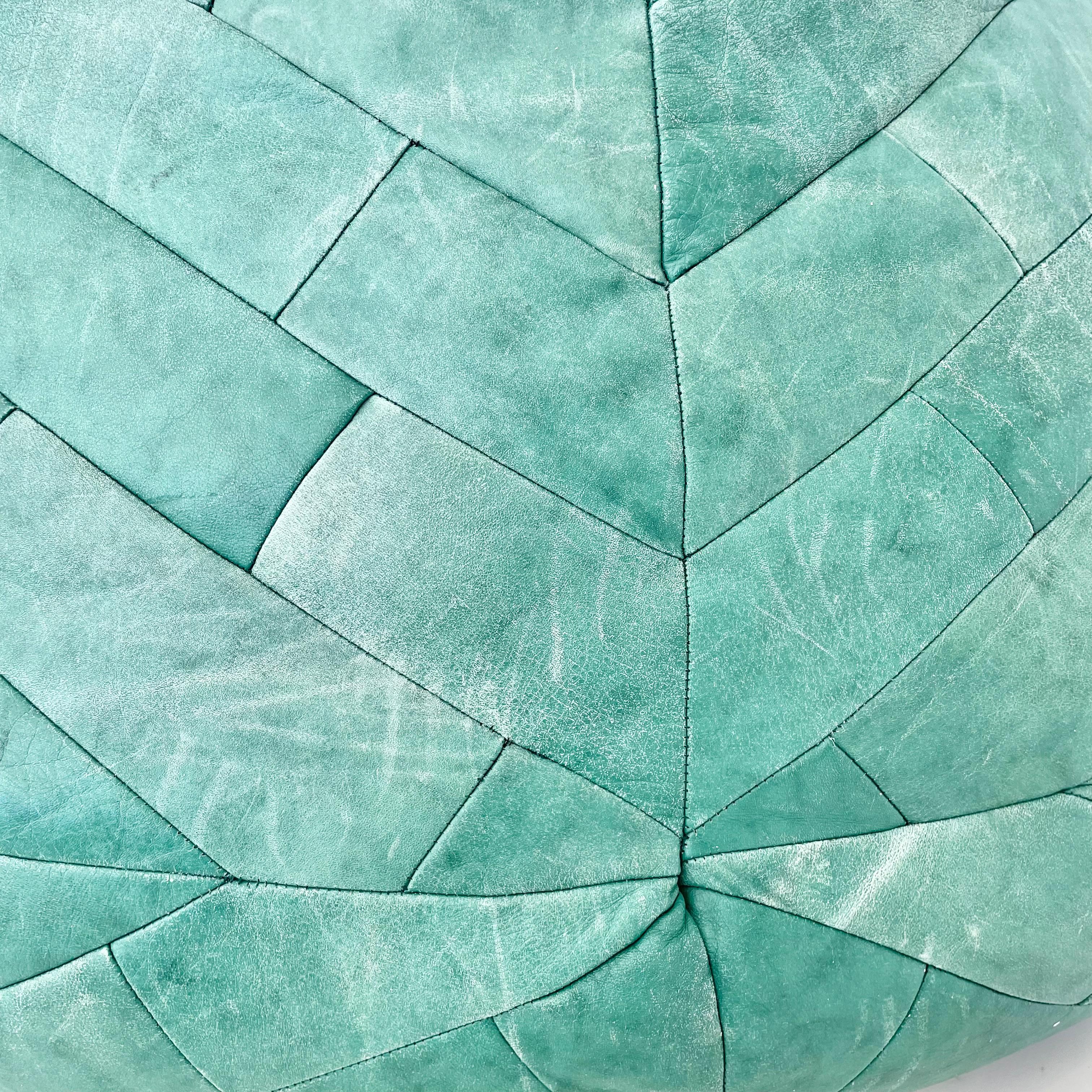Swiss  Green Patchwork Leather Bean Bag