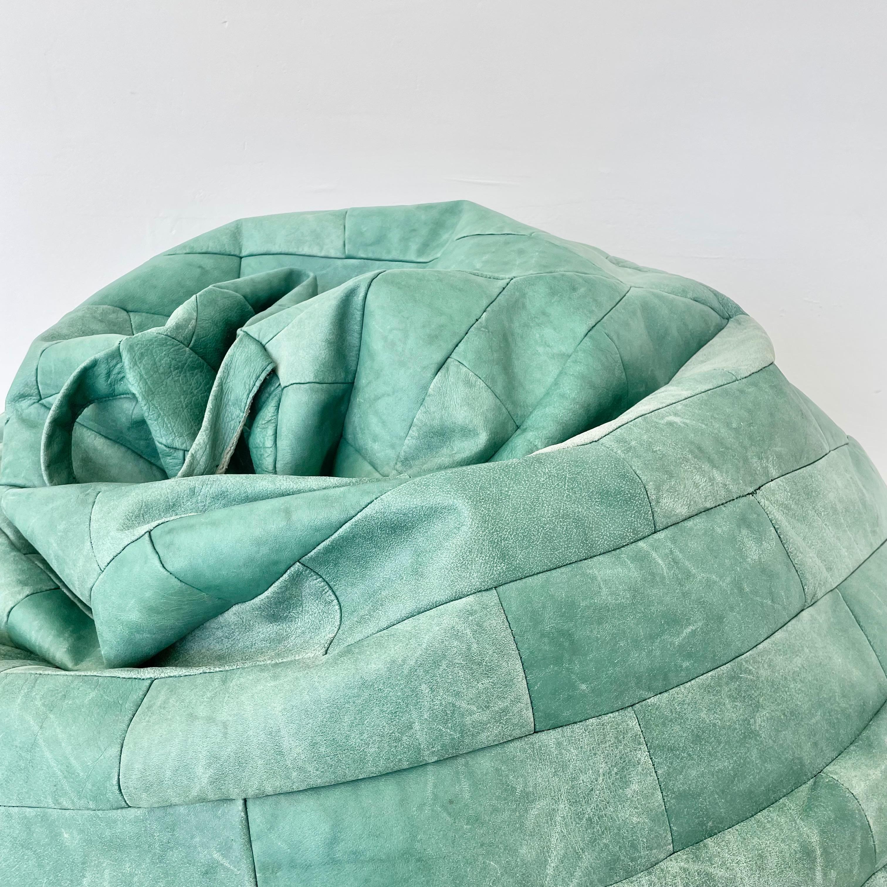  Green Patchwork Leather Bean Bag 1