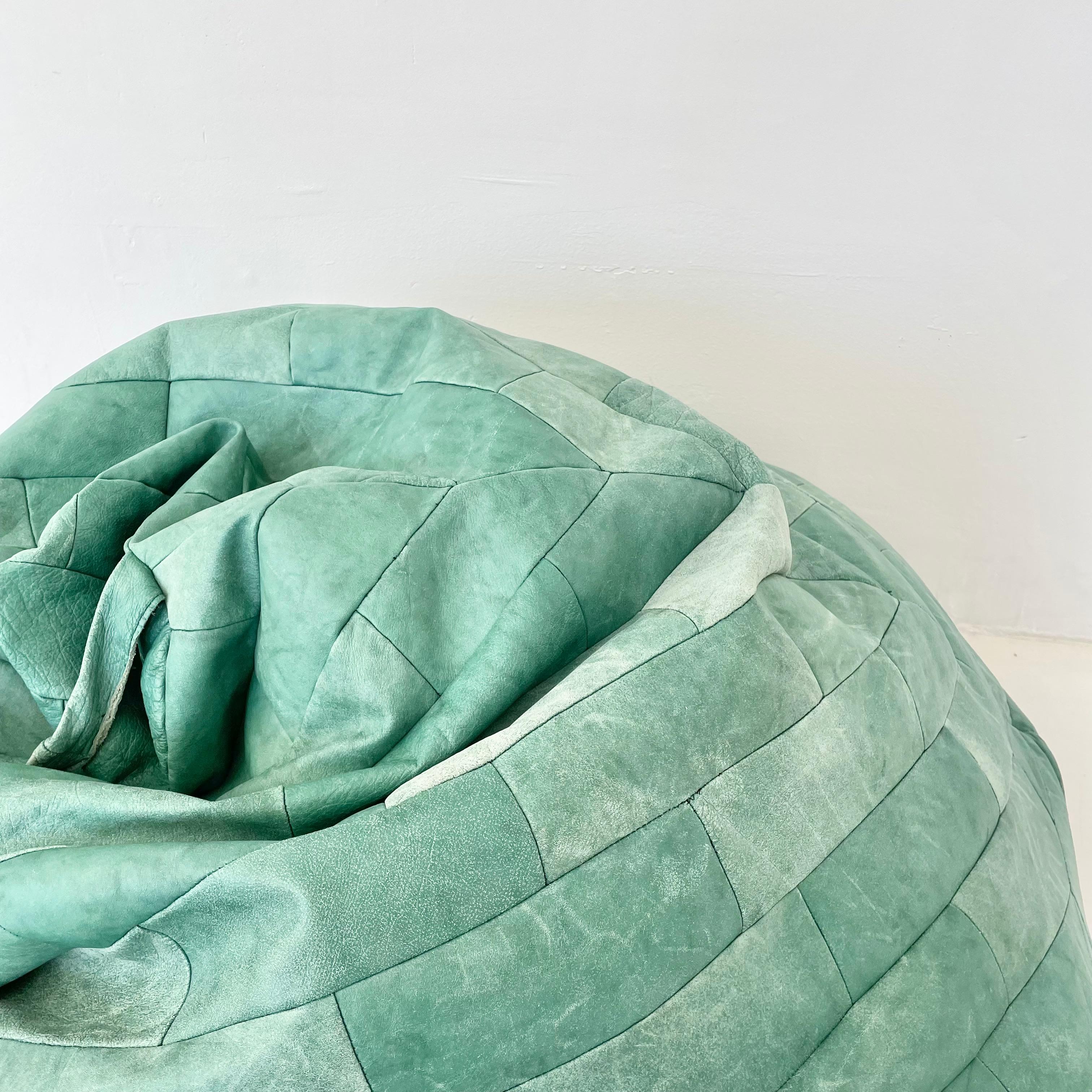  Green Patchwork Leather Bean Bag 2