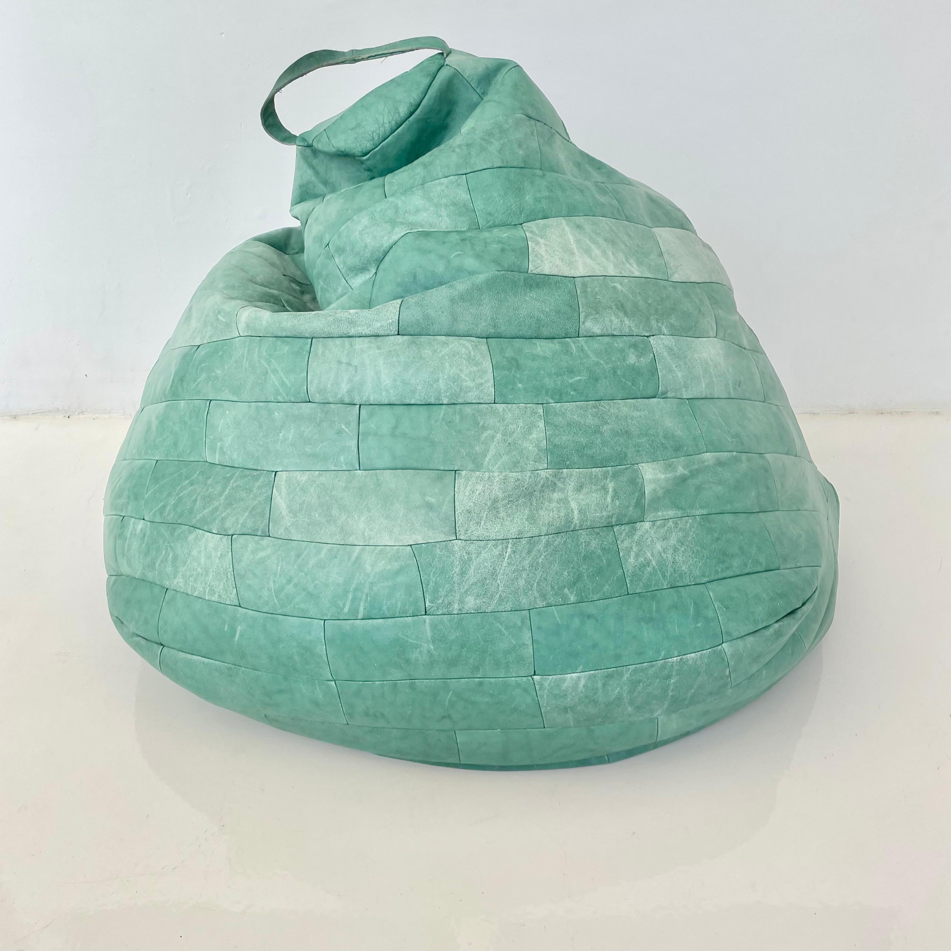 Green Patchwork Leather Bean Bag 3