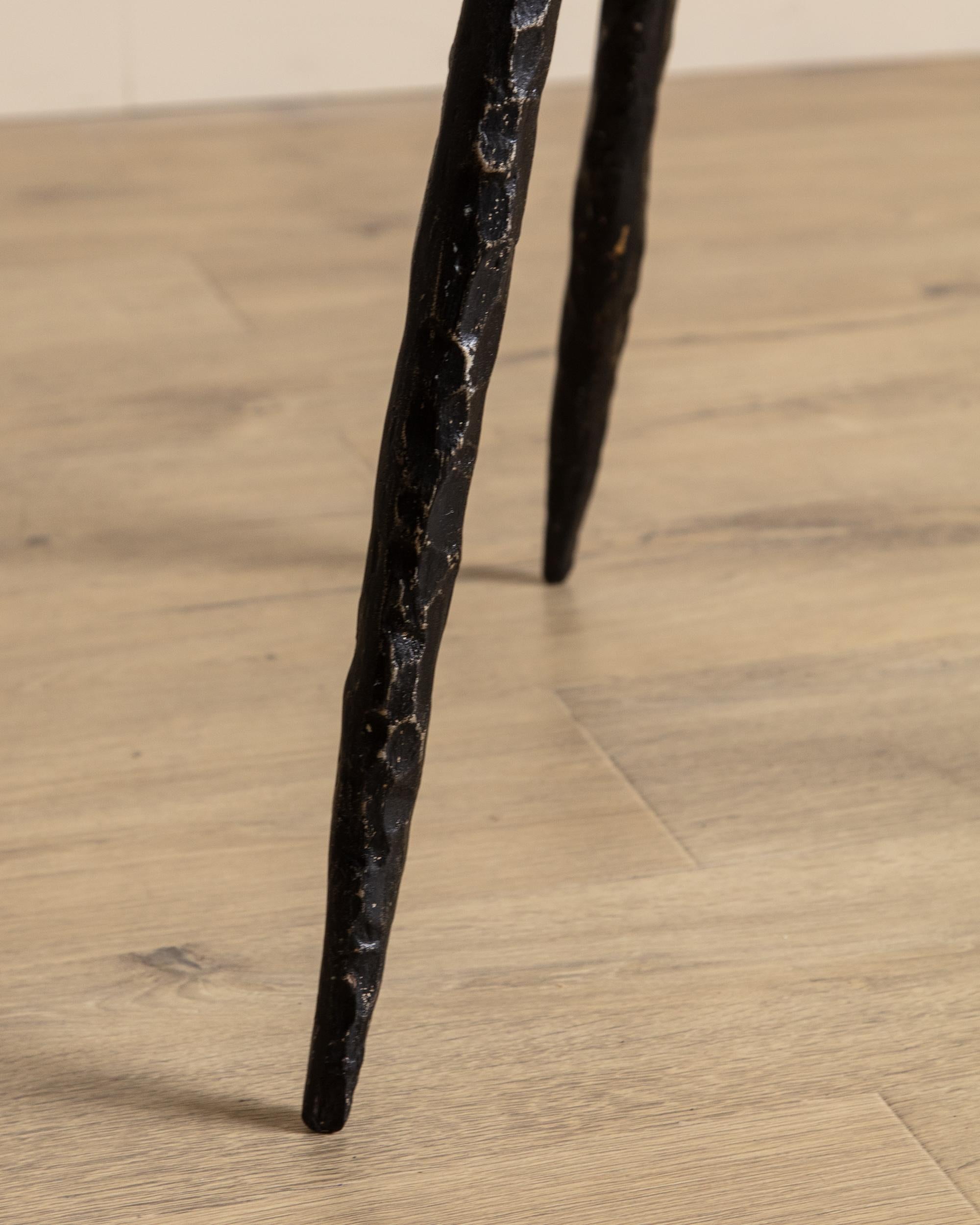 Oversized Hammered Metal Tripod Floor Lamp, 1970's In Good Condition For Sale In Los Angeles, CA