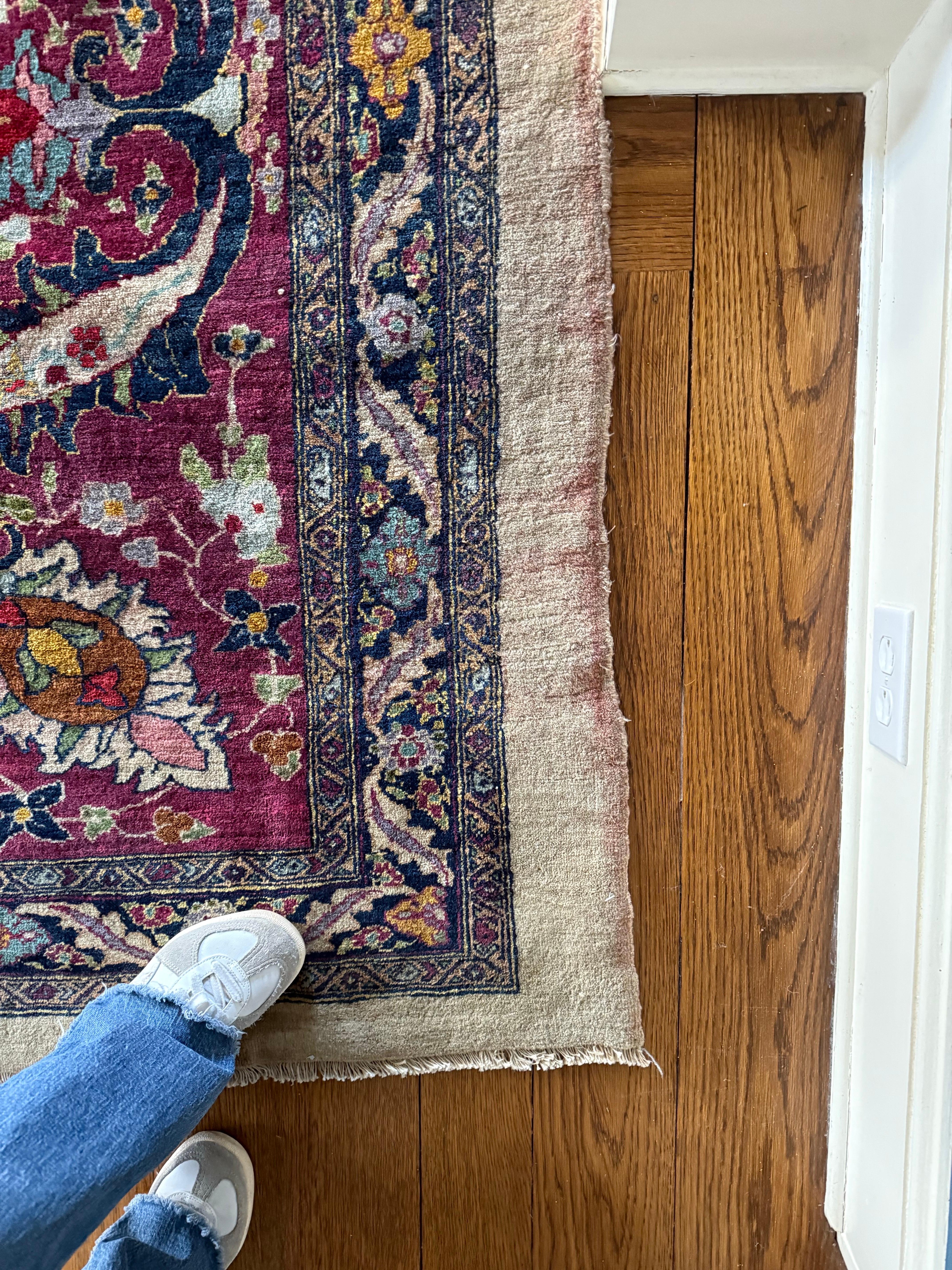 Übergroße handgeknüpfte Agra Elfenbein Lavendel rot Medaillon Teppich 23,9FT durch 16,7FT im Angebot 7