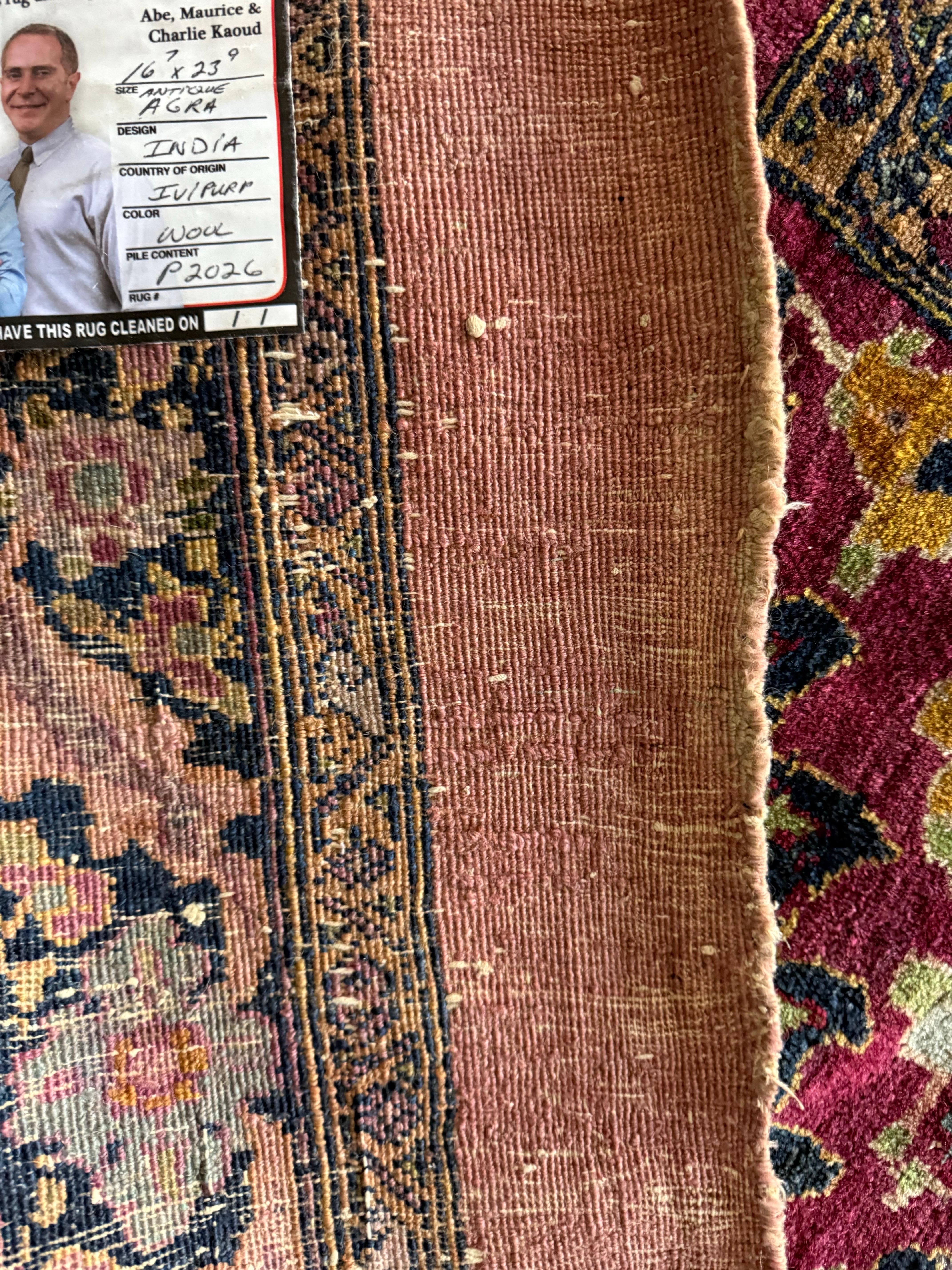 Übergroße handgeknüpfte Agra Elfenbein Lavendel rot Medaillon Teppich 23,9FT durch 16,7FT im Angebot 14