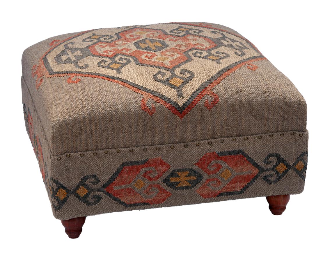 Hand-Crafted Oversized Handwoven Rustic Square Ottoman
